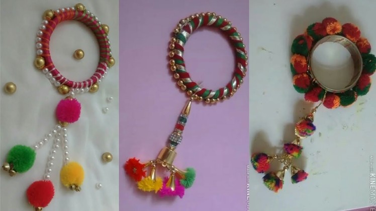 Navratri pom pom bangels|Navratri jewelry|Handmade jewelry|Navratri ornaments|How to make silk|DIY