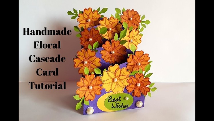 New! Handmade Greeting Card Design - Floral Cascade Card Complete Tutorial