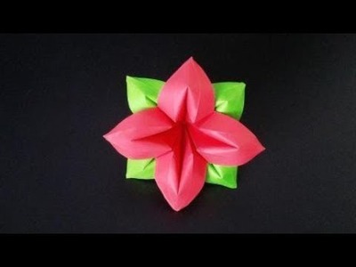 Origami Flower ????, Easy Origami Combine Four petals Tutorial Seri