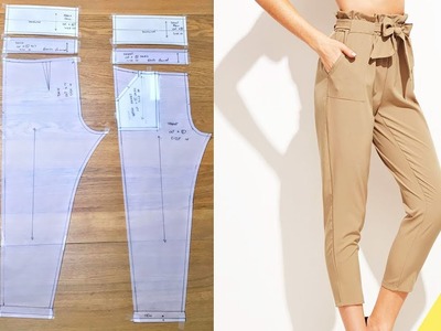 PAPER-BAG TROUSER WITH PATCH POCKETS | KIM DAVE