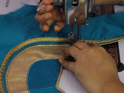 Patch work design for SAREE blouse cutting and stitching 2018