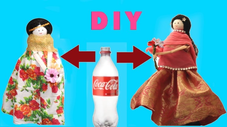 SIMPLE BOTTLE CRAFT | How to Make Doll from Plastic Bottle |  Best out of Waste  | Aloha Crafts