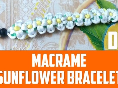 Sunflower Bracelet Made From Macrame