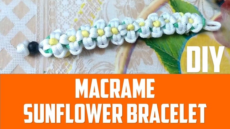 Sunflower Bracelet Made From Macrame