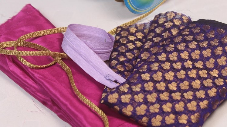 The Best Way To Make साड़ी मैचिंग पर्स , How to make Purse from waste clothes, Purse banane ka tarika