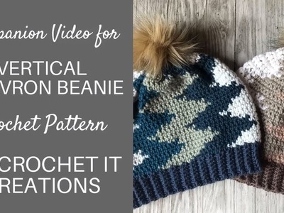 Vertical Chevron Beanie Crochet Pattern Companion Video
