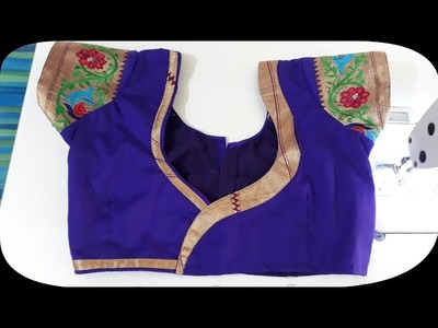Very beautiful paithani blouse design cutting and stitching ||paithani saree blouse ||