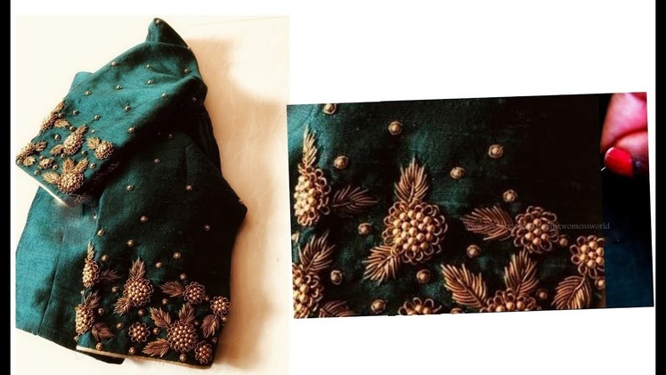 Zardosi - Beads hand Embroidery. Aari.maggam Work Design- Easy Making with normal Stitching needle