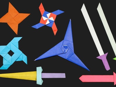 06 Easy Origami Ninja Star.Sword.Knife - How to make