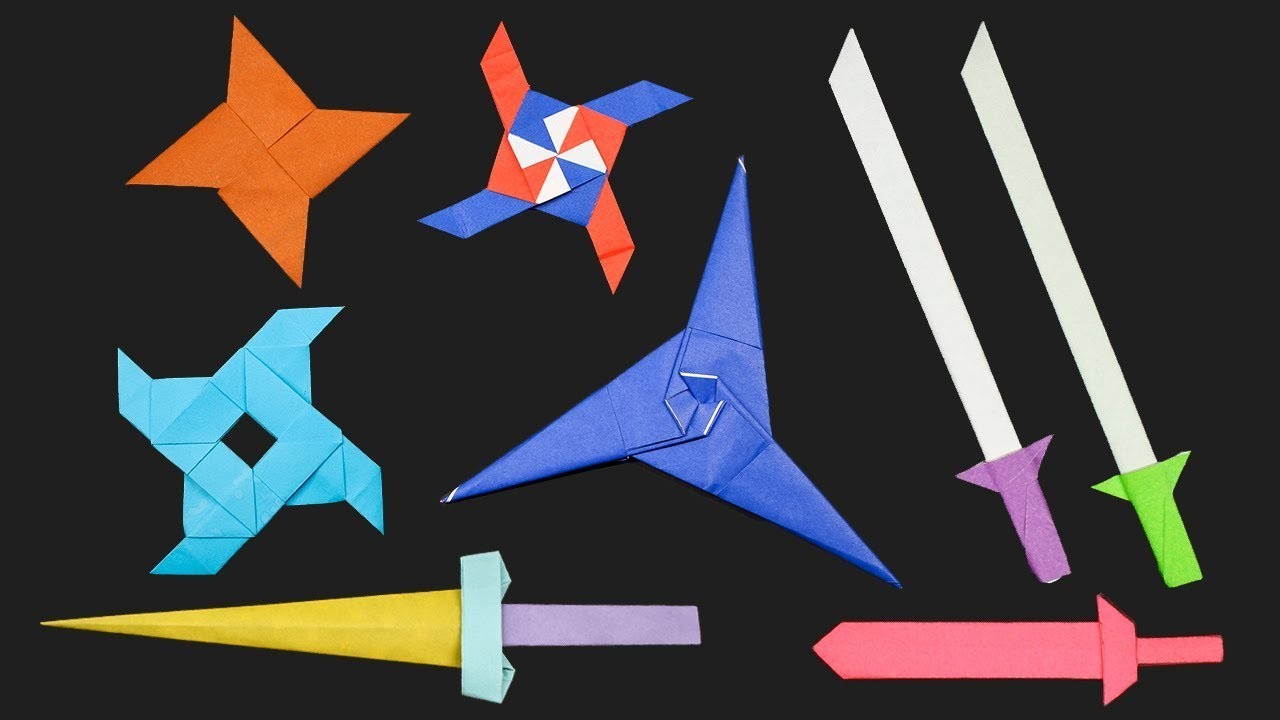 06 Easy Origami Ninja Star.Sword.Knife How to make