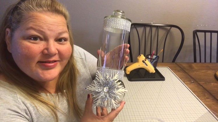 $4 Dollar Tree DIY - Glam Christmas - Apothecary Jar
