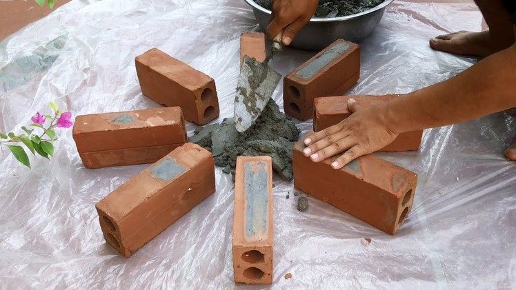 AMAZING . Design beautiful flower pots at home - Instructions make pots from brick break