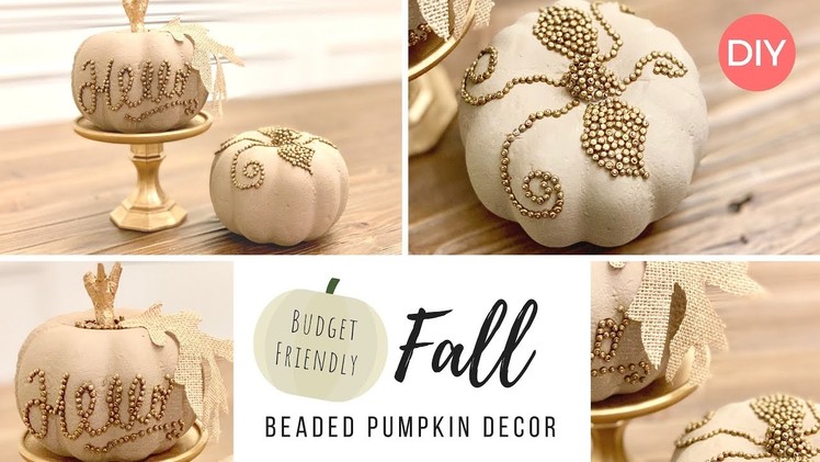 Beaded Pumpkin Decor | Dollar Tree DIY | Quick & Easy | Ashleigh Lauren