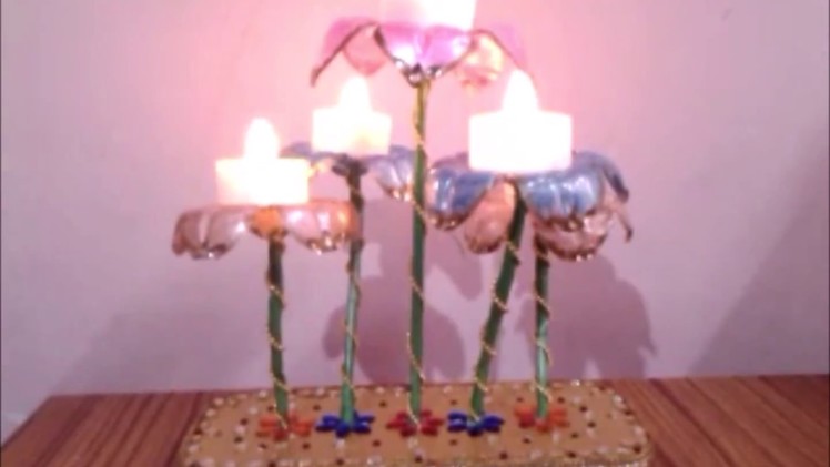 Best Out Of Waste Plastic Bottles Decorative Lamp stand ll Best reuse idea