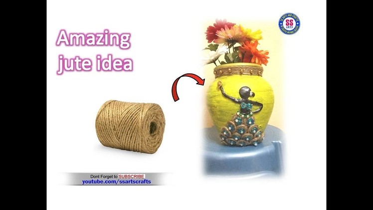 Best out of waste  Pot decoration with jute |Jute crafts | Pot decoration with clay