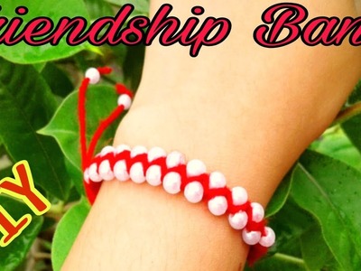 Bracelet.Friendship band.Friendship bracelets.How to make Crossed bracelet with pearls