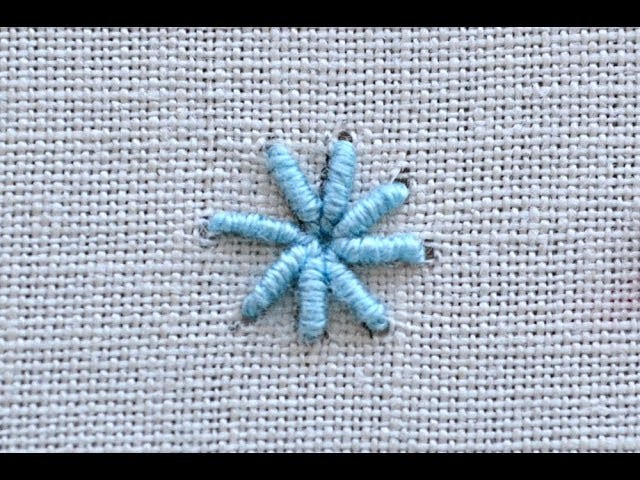 Bullion stitch flower embroidery tutorial