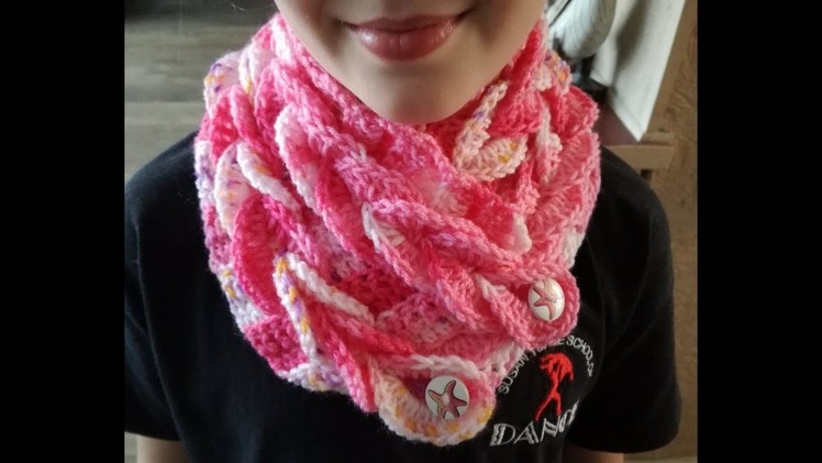 Child size braided crochet scarf , easy tutorial