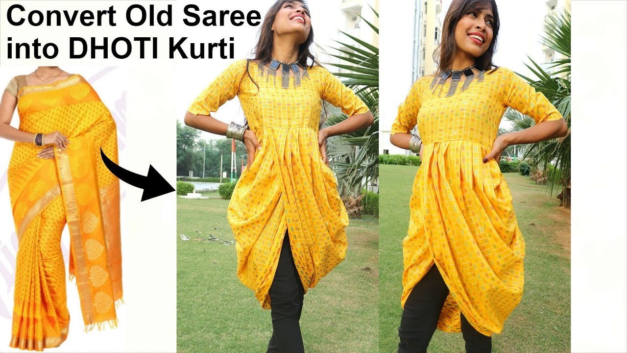 old saree to kurti