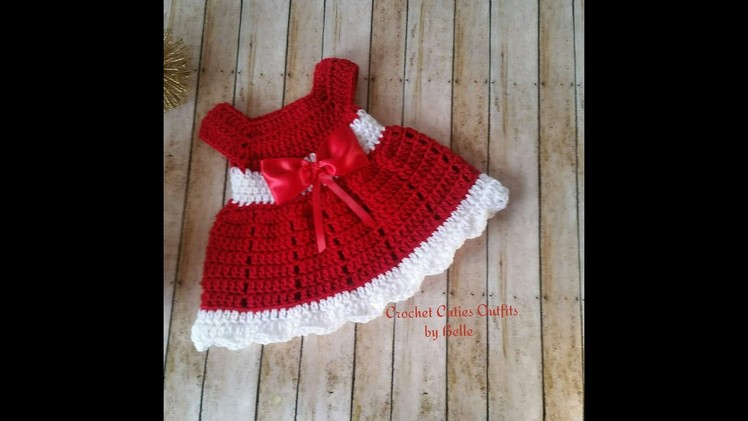 Crochet Baby Dress Tutorial 0-3 Months Christmas Baby Dress Part 1