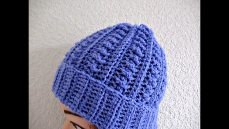 Crochet beanie hat adults women's tutorial Make smaller for child- Designed by Happy Crochet Club