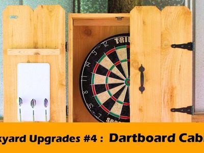 Custom Dartboard Cabinet with Rustic Cedar Barn Doors ~ Backyard Upgrades #4