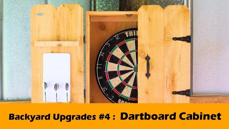 Custom Dartboard Cabinet with Rustic Cedar Barn Doors ~ Backyard Upgrades #4