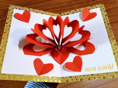DIY 3D Heart ❤️ Pop Up Card | Valentine Pop Up Card