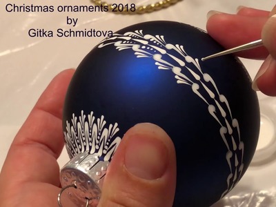 DIY Christmas ornament painted with acrylics by Gitka Schmidtova