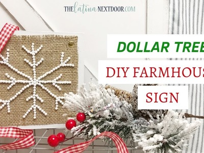 DIY Dollar Tree Farmhouse Christmas Decor | Farmhouse Christmas Sign 2018