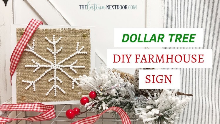 DIY Dollar Tree Farmhouse Christmas Decor | Farmhouse Christmas Sign 2018