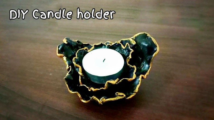 DIY Easy tea light candle holder making idea| How to make candle holder at home| Clay candle holder