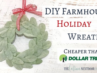 DIY Farmhouse Holiday Wreath - Lamb's Ear Wreath
