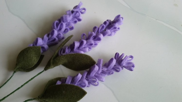 DIY felt lavender flower - cara membuat bunga lavender flanel