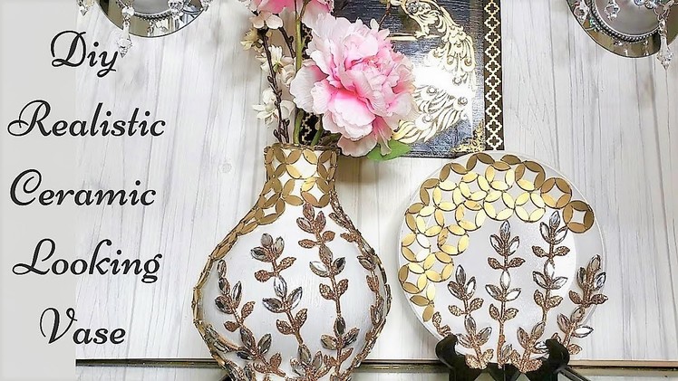 Diy Realistic Ceramic Vase Using Cardboard! Paper Craft Home Decor!