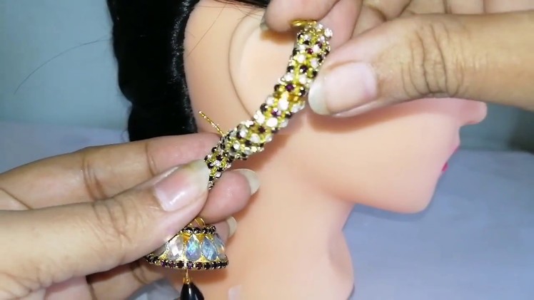 DIY Trendy Stone earrings.ear cuffs with metal bangle