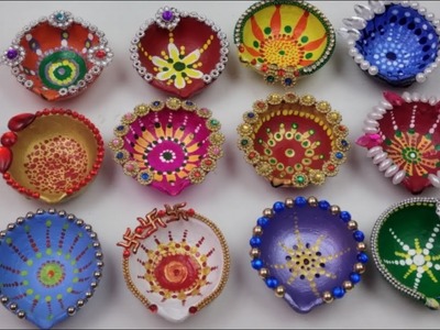 Diya Decoration ideas for Diwali,Beautiful Diwali Decorations,DIY- How to Diya Decoration at Home