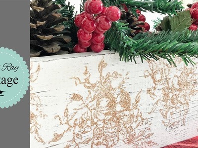Dollar Tree Christmas DIY | Stamping Glitter