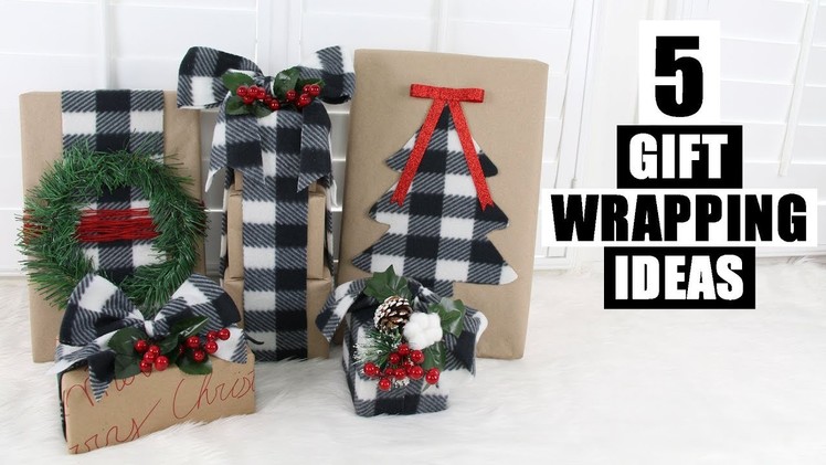 DOLLAR TREE DIY CHRISTMAS GIFT WRAPPING IDEAS | Buffalo Check Theme