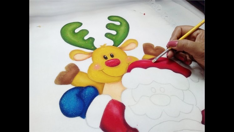 Fabric Painting Tutorial. Pintura En Tela Navidad