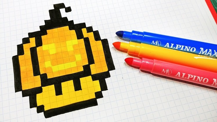 Halloween Pixel Art - How To Draw Pumpkin Mushroom #pixelart