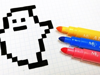 Halloween Pixel Art - How To Draw little Ghost #pixelart