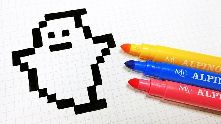 Halloween Pixel Art - How To Draw little Ghost #pixelart