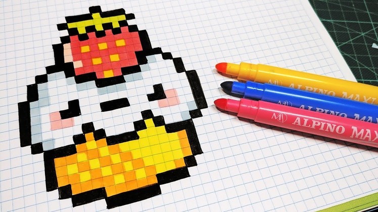 Handmade Pixel Art - How To Draw Kawaii Cupcake #pixelart