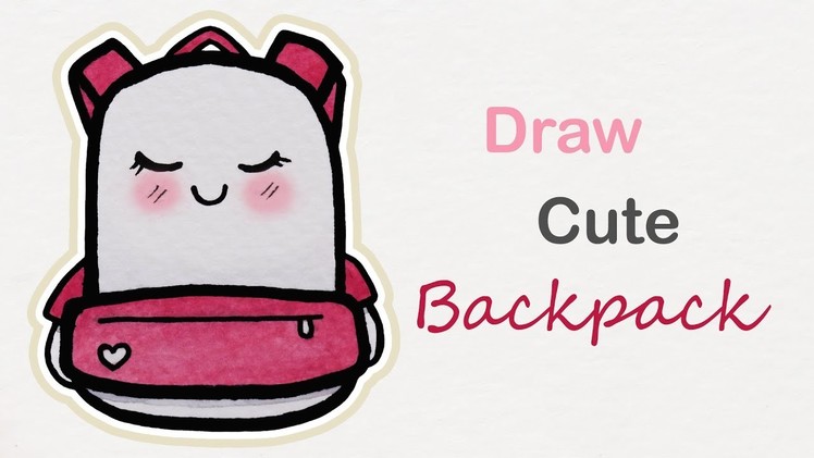 How to draw a cute Backpack | Step by step art for kids