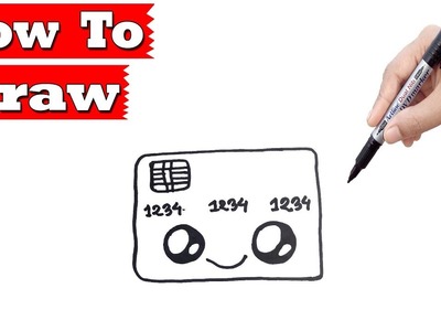 ►► How To Draw A Cute Credit Card Easy Step By Step | Easy Drawing