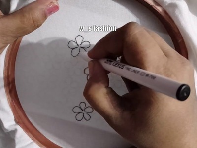 How To Draw a Flower Easy Trick Hand Embroidery Flower Design