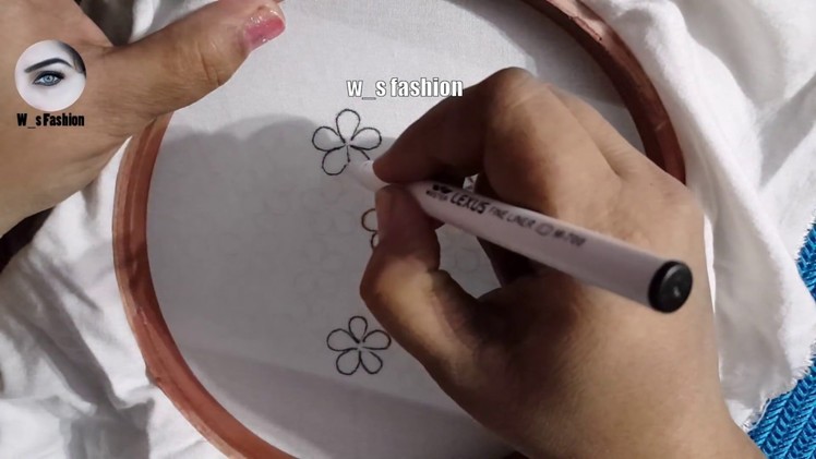 How To Draw a Flower Easy Trick Hand Embroidery Flower Design