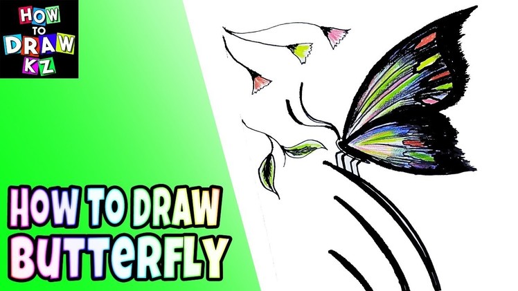 How To Draw Butterfly For Kids - Drawing Butterfly Step By Step Easy (2018)