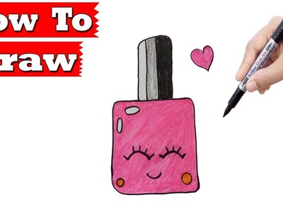 ►► How To Draw Cute Nail Polish Easy Step By Step | Easy Drawing